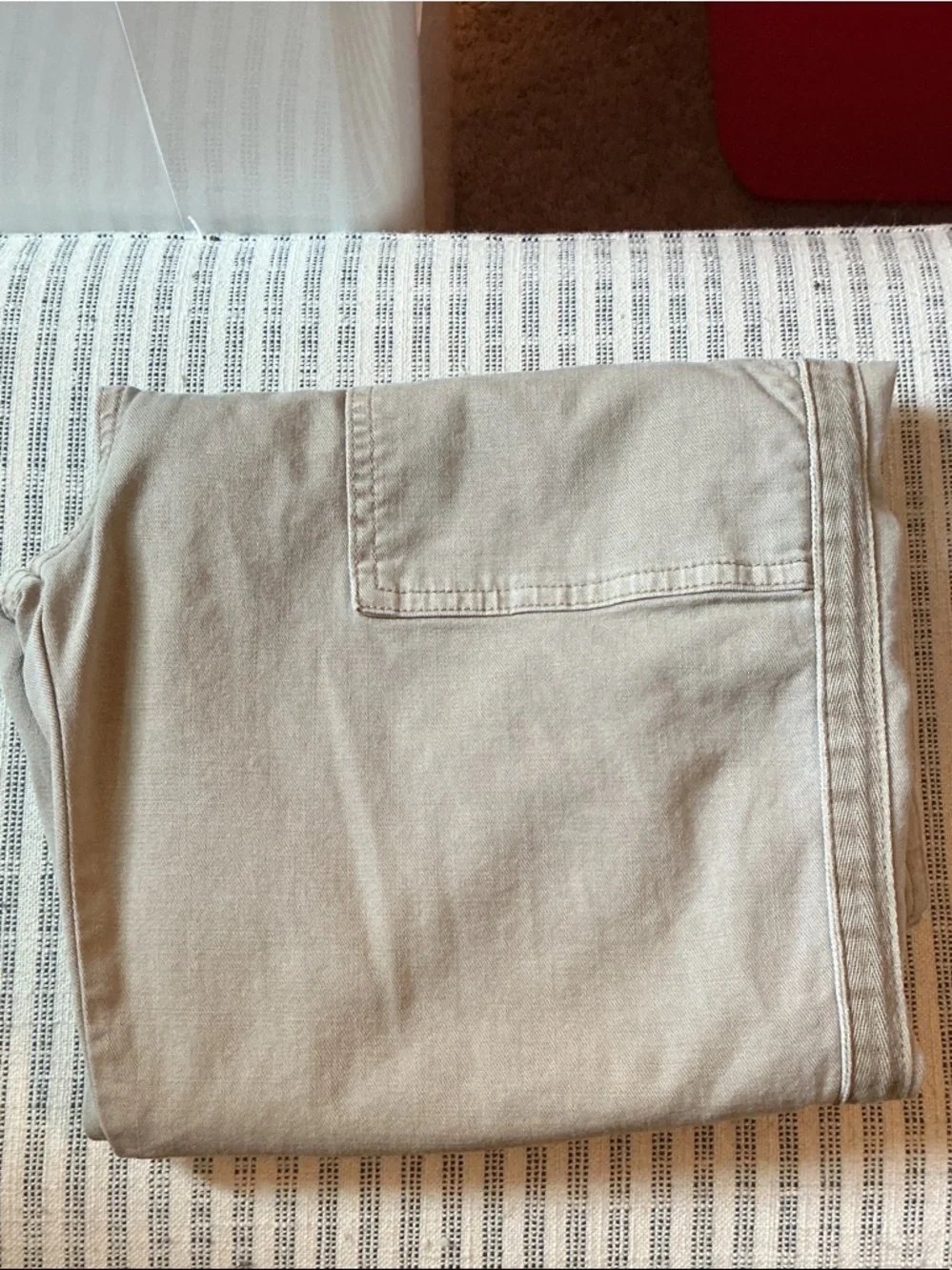 🌺Pistola Taupe Fold Button Back Pockets Utility Pants
